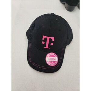 T Mobile‎ Tuesdays Hat Pink Logo Black Baseball Cap Adjustable Adult